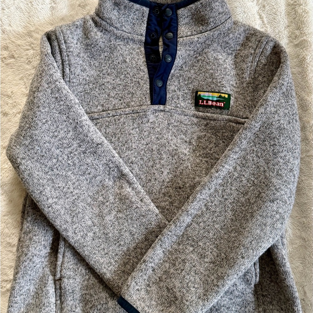 L.L. Bean Kids Heather Gray Pullover Jacket sweater